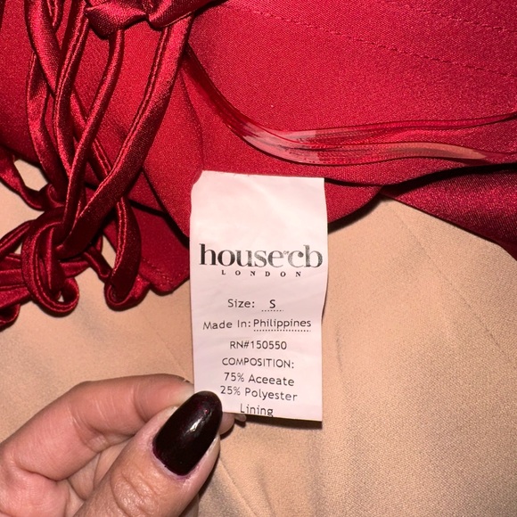 House of CB 'Una' Ruby Lace-Back Corset Satin Top Small - Picture 10 of 15